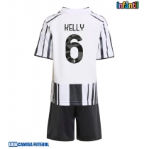 Camisa de Futebol Juventus Lloyd Kelly #6 Equipamento Principal Infantil 2025-26 Manga Curta (+ Calças curtas)